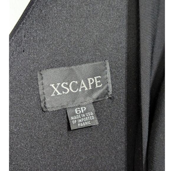 XSCAPE Embroidered Damask Double V Gown Formal Dress Long Sleeve Fit and Flare - Picture 6 of 7